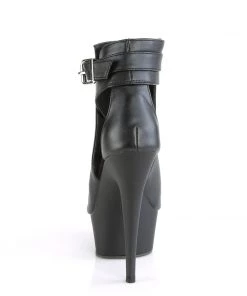 Pleaser Direct Delight 600-10 Black Faux Leather Ankle Boots