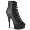 Pleaser Direct Delight 600-13 Black Strappy Platforms