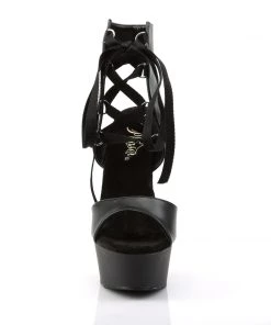 Pleaser Direct Delight 600-14 Black Matte Lace Up Platforms