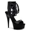 Pleaser Direct Delight 600-14 Black Matte Lace Up Platforms
