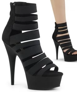 Pleaser Direct Delight 600-17 Black Strappy Platforms