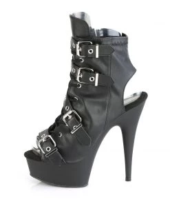 Pleaser Direct Delight 600-19 Black Buckle Ankle Boots Larger Size Shoes 7 Pleaser Direct Delight 600-19 Black Buckle Ankle Boots Larger Size Shoes