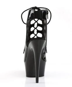 Pleaser Direct Delight 600-20 Black Patent Lace Up Ankle Boots Larger Size Shoes