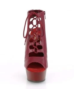 Pleaser Direct Delight 600-20 Burgundy Lace Up Ankle Boots