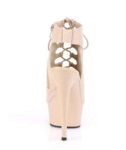 Pleaser Direct Larger Size Shoes Delight 600-20 Nude Lace Up Ankle Boots 8 Pleaser Direct Larger Size Shoes Delight 600-20 Nude Lace Up Ankle Boots