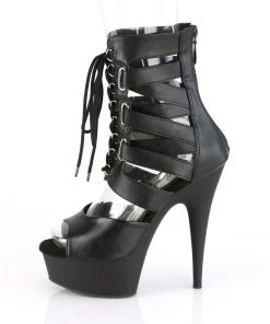 Pleaser Direct Delight 600-31 Black Lace Up Platforms Platform Shoes