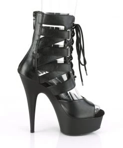 Pleaser Direct Delight 600-31 Black Lace Up Platforms Platform Shoes