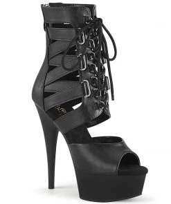 Pleaser Direct Delight 600-31 Black Lace Up Platforms Platform Shoes