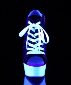 Pleaser Direct Delight 600SK-01 Black Neon Sneaker Platforms Larger Size Shoes