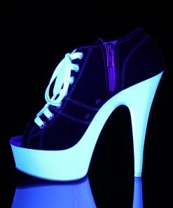 Pleaser Direct Delight 600SK-01 Black Neon Sneaker Platforms Larger Size Shoes