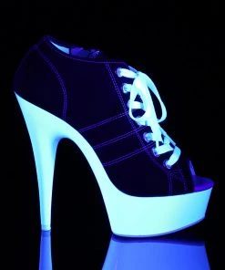 Pleaser Direct Delight 600SK-01 Black Neon Sneaker Platforms Larger Size Shoes