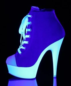 Pleaser Direct Delight 600SK-02 Blue Neon Sneaker Platforms Larger Size Shoes