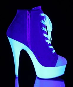 Pleaser Direct Delight 600SK-02 Blue Neon Sneaker Platforms Larger Size Shoes