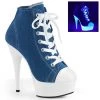 Pleaser Direct Delight 600SK-02 Blue Neon Sneaker Platforms Larger Size Shoes