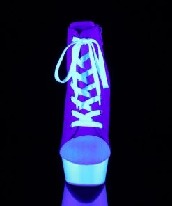 Pleaser Direct Larger Size Shoes Delight 600SK-02 Pink Neon Sneaker Platforms