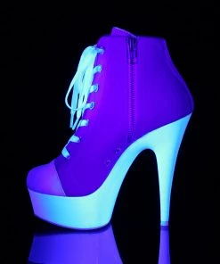 Pleaser Direct Larger Size Shoes Delight 600SK-02 Pink Neon Sneaker Platforms