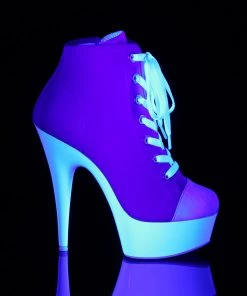 Pleaser Direct Larger Size Shoes Delight 600SK-02 Pink Neon Sneaker Platforms
