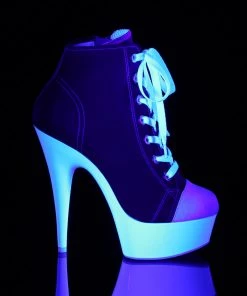 Pleaser Direct Larger Size Shoes Delight 600SK-02 Red Neon Sneaker Platforms