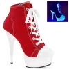 Pleaser Direct Larger Size Shoes Delight 600SK-02 Red Neon Sneaker Platforms