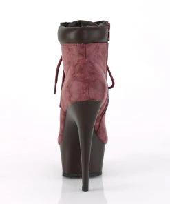 Pleaser Direct Larger Size Shoes Delight 600TL-02 Burgundy Ankle Boots