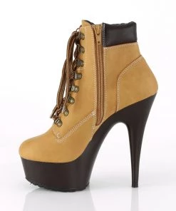 Pleaser Direct Delight 600TL-02 Tan Ankle Boots