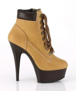 Pleaser Direct Delight 600TL-02 Tan Ankle Boots