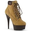 Pleaser Direct Delight 600TL-02 Tan Ankle Boots