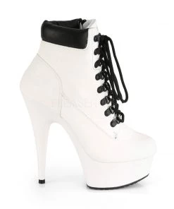 Pleaser Direct Larger Size Shoes Delight 600TL-02 White Ankle Boots 9 Pleaser Direct Larger Size Shoes Delight 600TL-02 White Ankle Boots