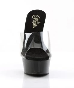 Pleaser Direct Delight 601 Black & Clear Platforms