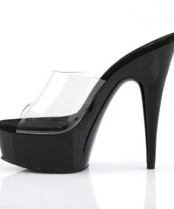 Pleaser Direct Delight 601 Black & Clear Platforms