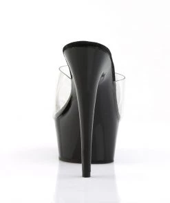 Pleaser Direct Delight 601 Black & Clear Platforms