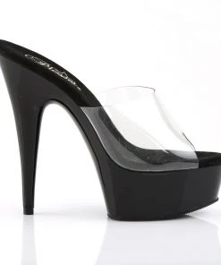 Pleaser Direct Delight 601 Black & Clear Platforms