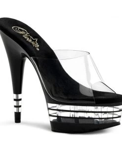 Pleaser Direct Larger Size Shoes Delight 601LN Black Platform High Heels