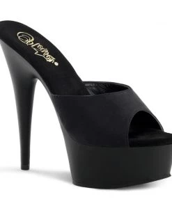 Pleaser Direct Larger Size Shoes Delight 601PS Black Platform High Heels