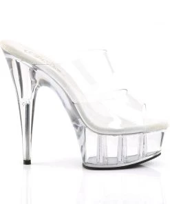 Pleaser Direct Larger Size Shoes Delight 602 Clear Platform High Heels