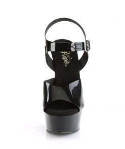 Pleaser Direct Delight 608N Black TPU Platforms Larger Size Shoes