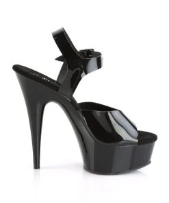 Pleaser Direct Delight 608N Black TPU Platforms Larger Size Shoes