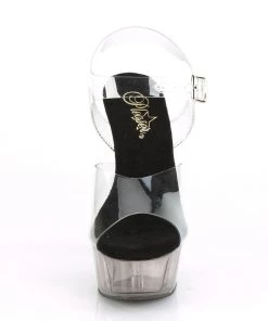 Pleaser Direct Delight 608T Clear And Smoke Grey Platform High Heels