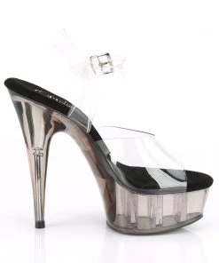 Pleaser Direct Delight 608T Clear And Smoke Grey Platform High Heels 9 Pleaser Direct Delight 608T Clear And Smoke Grey Platform High Heels