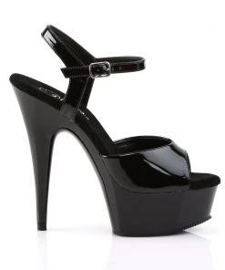 Pleaser Direct Delight 609 Black Patent Platforms