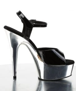 Pleaser Direct Larger Size Shoes Delight 609 Black & Silver Chrome Platforms 9 Pleaser Direct Larger Size Shoes Delight 609 Black & Silver Chrome Platforms