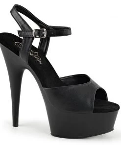 Pleaser Direct Delight 609 Black Matte Platforms Larger Size Shoes