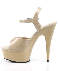 Pleaser Direct Larger Size Shoes Delight 609 Nude Patent Platform Heels 7 Pleaser Direct Larger Size Shoes Delight 609 Nude Patent Platform Heels