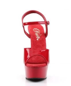Pleaser Direct Larger Size Shoes Delight 609 Red Patent Platforms