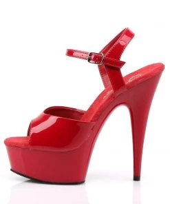 Pleaser Direct Larger Size Shoes Delight 609 Red Patent Platforms