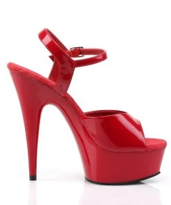 Pleaser Direct Larger Size Shoes Delight 609 Red Patent Platforms