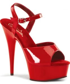 Pleaser Direct Larger Size Shoes Delight 609 Red Patent Platforms