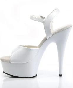 Pleaser Direct Delight 609 White Patent Platforms Larger Size Shoes