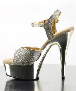 Pleaser Direct Larger Size Shoes Delight 609G Gold Glitter Platforms 7 Pleaser Direct Larger Size Shoes Delight 609G Gold Glitter Platforms
