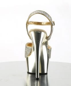 Pleaser Direct Larger Size Shoes Delight 609G Gold Glitter Platforms 8 Pleaser Direct Larger Size Shoes Delight 609G Gold Glitter Platforms